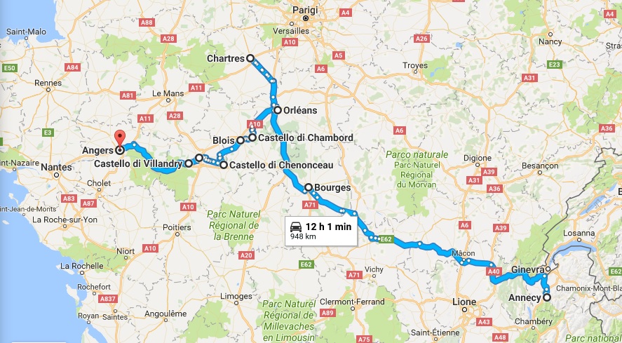 itinerario valle della loira