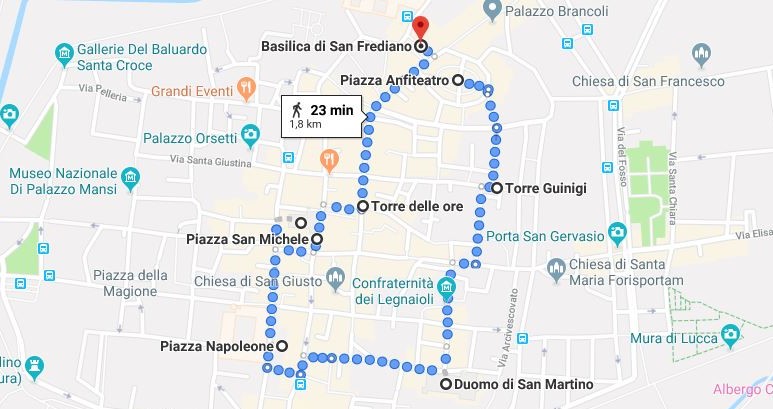 Lucca in un giorno - itinerario