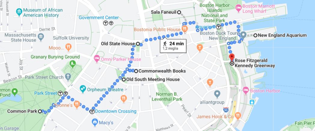 itinerario a boston downtown